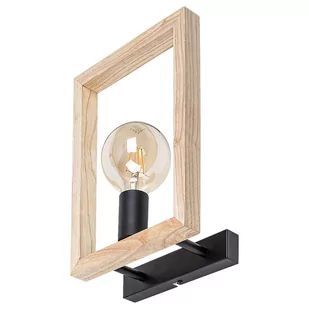 Rabalux Indigo 2289 kinkiet lampa ścienna 1x40W E27 czarny/drewniany - Lampy ścienne - miniaturka - grafika 1