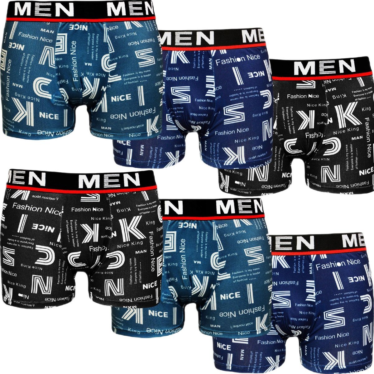 Bokserki Męskie Majtki Bambusowe Śmieszne Kolorowe 6 Sztuk - Pak Prezent