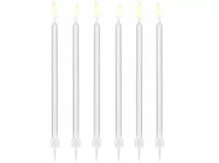 Party Deco Świeczki urodzinowe białe - 14 cm - 12 szt. SCD-2-008 - Dekoracje i nakrycia stołu na imprezę - miniaturka - grafika 1