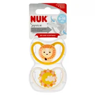 Smoczki uspokajające - NUK Smoczek uspokajający 6-18m Space Lion op.2 szt. - miniaturka - grafika 1