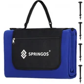 Koce piknikowe - Koc piknikowy 200x200 cm koc na plażę biwak mata niebieska - miniaturka - grafika 1