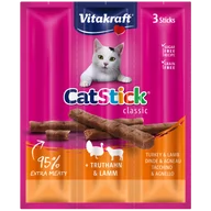 Przysmaki dla psów - Vitakraft Vitakraft Kabanosy Cat Stick Mini indyk z jagnięciną dla kota 3x18g 43151-uniw - miniaturka - grafika 1
