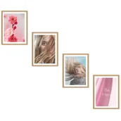 Ramki na zdjęcia - Zestaw Naturalnych Ramek Na Klatkę Schodową - Galeria Ramek Na 4 Zdjęcia - Lewa Ściana - miniaturka - grafika 1