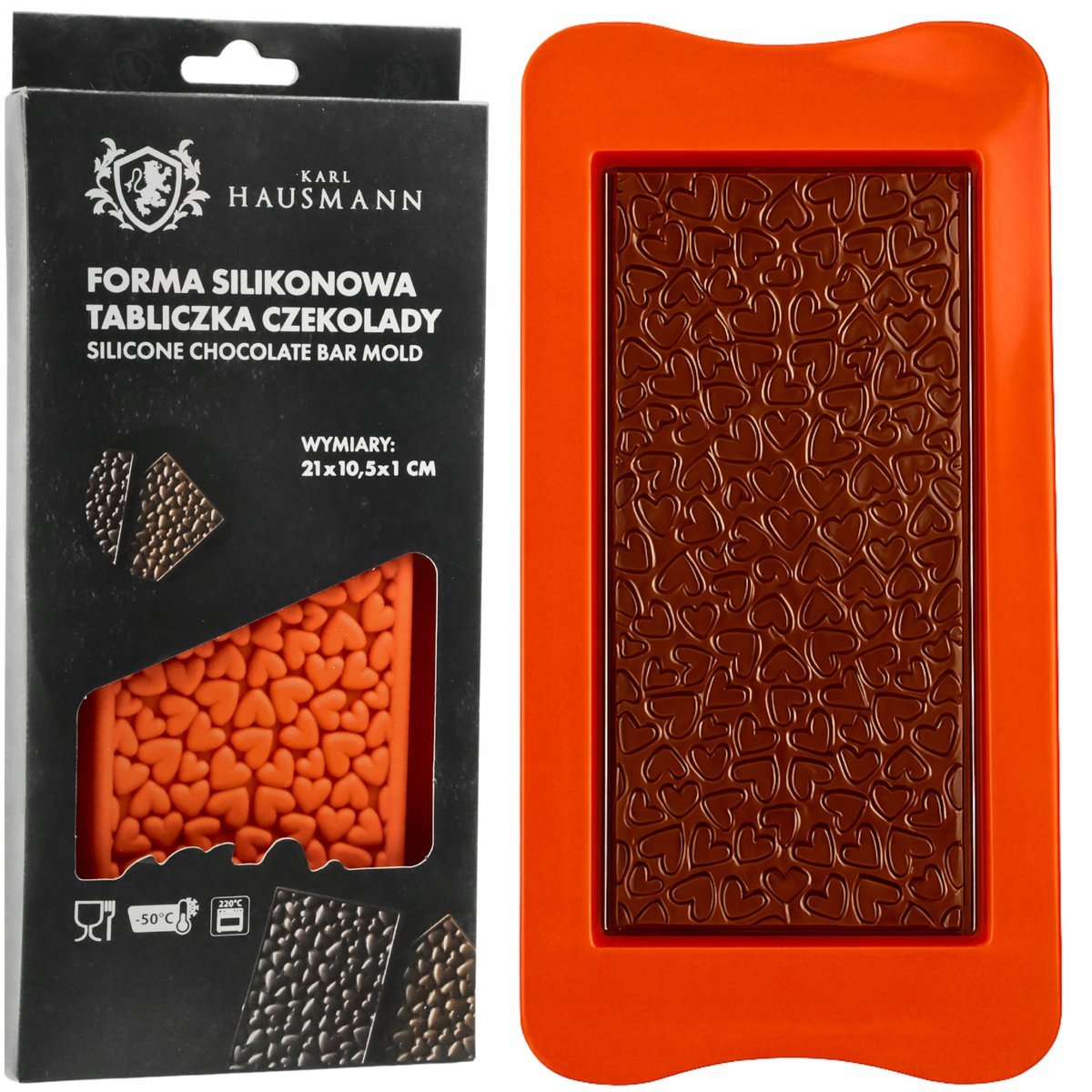 SILIKONOWA FORMA FOREMKA DO CZEKOLADY MUFFINEK MYDEŁEK CZEKOLADA SERCA