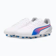 Piłka nożna - Buty piłkarskie PUMA King Match FG/AG puma white/bluemazing/flat light grey/sunset glow WYSYŁKA W 24H 30 DNI NA ZWROT - miniaturka - grafika 1