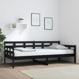 Łóżko dzienne czarne sosna 90x200 cm - Łóżka - miniaturka - grafika 1