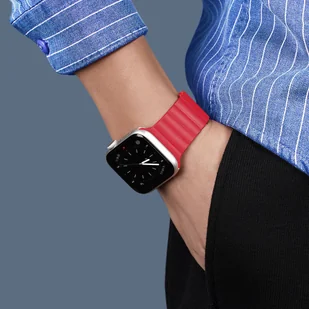 Dux Ducis Magnetic Strap pasek do Watch 7 / 6 / 5 / 4 / 3 / 2 / SE (41 / 40 / 38mm) magnetyczna opaska czerwony (Chain Version) - Etui i futerały do telefonów - miniaturka - grafika 3