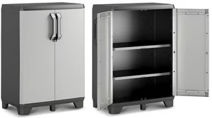 Keter Szafa  Gear Low, szara / antracytowa z 2 półkami, 97 x 68 x 39 cm - Szafki łazienkowe - miniaturka - grafika 1