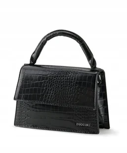 Torebka Damska Mini Kuferek Crossbody Na Ramię PUCCINI Czarna BK2241214M-1 - Torebki damskie - miniaturka - grafika 1