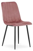 Krzesła - Różowe metalowe krzesło tapicerowane welurem C1-L08 - miniaturka - grafika 1