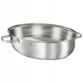 Brytfanny - Rösle RÖSLE 13152 naczynie do pieczenia Elegance owalne w zestawie pokrywka/patelnia do ryb z powłoką zapobiegającą przywieraniu potraw, czarna, ze stali szlachetnej 13152 - miniaturka - grafika 1