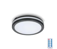 Lampy sufitowe - LED Plafon łazienkowy z czujnikiem LED/12W/230V śr. 20 cm czarny + pilot - miniaturka - grafika 1