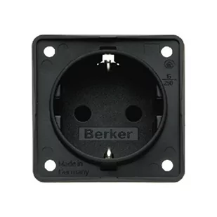 Hager Polo Integro Flow Gniazdo SCHUKO z przesłonami styków antracyt mat 947792505 947792505 - Gniazdka elektryczne - miniaturka - grafika 1