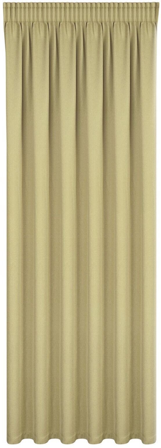 Eurofirany Zasłona gotowa 140x270 cm oliwkowa na taśmie gładka zaciemniająca OLENA