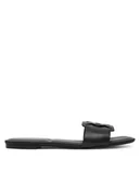 Klapki i japonki damskie - Calvin Klein Klapki Square Flat Sandal Emblem HW0HW03128 Czarny - miniaturka - grafika 1