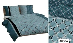 Karo Pościel bawełniana 140x200 miętowa geometria 4008 A bawełna Max - Pościel Karo Pościel bawełniana 140x200 miętowa geometria 4008 A bawełna Max - Pościel - miniaturka - grafika 1