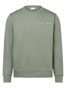 Gant Męska bluza nierozpinana Mężczyźni Bawełna zielony jednolity, M - Bluzy męskie - miniaturka - grafika 1