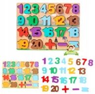 Puzzle - Nauka cyferek EKO PUZZLE DREWNIANE sorter UKŁADANKA DREWNIANA 30 x 23 cm - miniaturka - grafika 1
