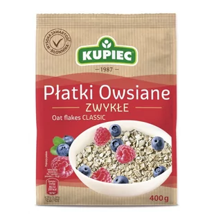 Kupiec PŁATKI OWSIANE ZWYKŁE 400G - Płatki śniadaniowe i musli - miniaturka - grafika 1