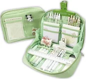 Piórniki - Piórnik Szkolny Saszetka Organizer Na Kredki Jednokomorowy Rozkładany Duży Zielony - miniaturka - grafika 1