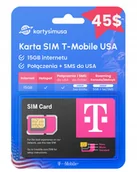 Startery i doładowania - Karta Sim T-Mobile Usa 45$ 15GB+rozmowy/sms do Usa - miniaturka - grafika 1