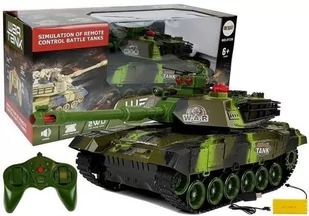 Import LEANToys Duży Czołg Zdalnie Sterowany R/C 2.4 Ghz Światła Odgłosy Strzelania Zielony - Zabawki zdalnie sterowane - miniaturka - grafika 2