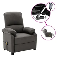 Fotele - vidaXL Lumarko Elektryczny, rozkładany fotel masujący, ciemnoszary, tkanina 3073853 - miniaturka - grafika 1