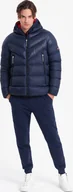 Kurtki męskie - Kurtka męska Ombre Kurtka męska zimowa pikowana z łączonych materiałów - granatowa V2 OM-JAHP-0145 XXL - miniaturka - grafika 1