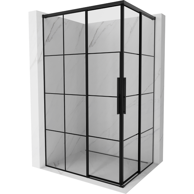 Mexen Rox Duo kabina prysznicowa rozsuwana 100 x 95 cm, czarna kratka, czarna - 8C2D-100-095-70-77