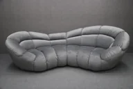 Sofy i kanapy - Sofa Owalna Prunk Pikowana Popielata 280 Cm B 6210 - miniaturka - grafika 1