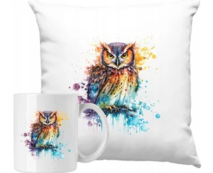 ZESTAW PODUSZKA + KUBEK Sowa Sztuka Kolorowa Pomysł Na Prezent + IMIĘ #4 - Gadżety dla niej i dla niego ZESTAW PODUSZKA + KUBEK Sowa Sztuka Kolorowa Pomysł Na Prezent + IMIĘ #4 - Gadżety dla niej i dla niego - miniaturka - grafika 1