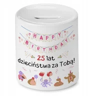Skarbonki - Skarbonka na Urodziny 25 25te 25-te na Prezent z Nadrukiem ze Zdjęciem - miniaturka - grafika 1