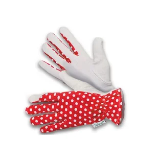 Rękawice ogrodowe Gentle czerwone w białe groszki rozmiar 7 - Rękawice robocze - miniaturka - grafika 1