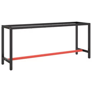 shumee Rama do stołu roboczego czerwono czarna 190x50x79 cm metal - Meble modułowe i akcesoria - miniaturka - grafika 1