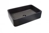 Umywalki - AD ETNA MINI 45x30 CZARNA Kamienna umywalka nablatowa ETNA MINI   Czarny - miniaturka - grafika 1