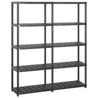 Szafy i regały magazynowe - vidaXL Regał 5-poziomowy, czarny, 142 x 38 x 170 cm, plastik 3059852 - miniaturka - grafika 1