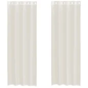 Zasłony - vidaXL Zasłony woalowe z przelotkami 2 szt. Kremowe 140x260 cm - miniaturka - grafika 1