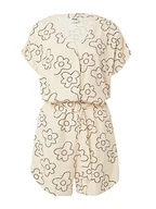 Spodenki damskie - Urban Classics Kostiumy damskie, szorty i krótkie rękawy, kombinezon wiskozowy z wbudowanym paskiem, różne odmiany kolorów i rozmiary XS - XL, Beżowy, XS - miniaturka - grafika 1