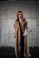 Płaszcze damskie - Płaszcz Milczenie pustyni karmelowy - miniaturka - grafika 1