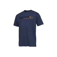 Koszulki sportowe męskie - T-Shirty Savage Gear Signature Logo Blue Melange S - miniaturka - grafika 1