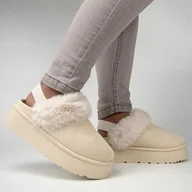 Kapcie damskie - NEWS 24PA26-7355 Kapcie damskie pantofle domowe ciepłe na platformie - miniaturka - grafika 1