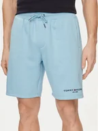 Spodenki męskie - Tommy Hilfiger Szorty sportowe Logo MW0MW34201 Błękitny Regular Fit - miniaturka - grafika 1