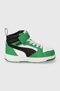 Buty dla dziewczynek - Puma sneakersy dziecięce Rebound V6 Mid AC+ In kolor zielony - grafika 1