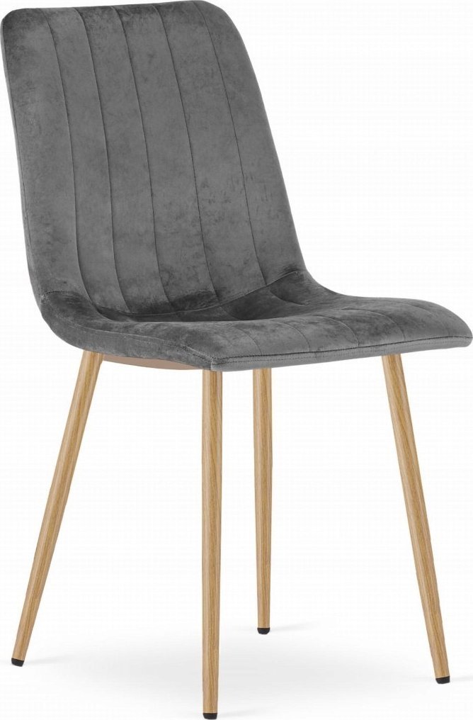 Leobert Krzesło LAVA - ciemny szary aksamit / nogi kolor drewna x 1