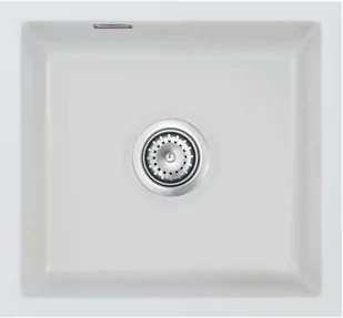 Zlewozmywak ceramiczny SYSTEMCERAM Mera 42 U Alu Korek manualny 5301 01 - Zlewozmywaki - miniaturka - grafika 1