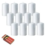 Świece - Świece Białe Zestaw Świec 12X Świeczki Wesele Ślub Chrzest Świeca Biała 8Cm - miniaturka - grafika 1