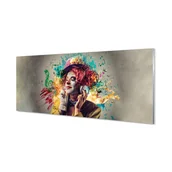 Tablice i flipcharty - Panel szklany dekor do kuchni Mikrofon nuty 125x50 cm - miniaturka - grafika 1