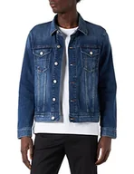 Kurtki męskie - Armani Exchange Męska kurtka z logo Back Patch, indygo denim, rozmiar M - miniaturka - grafika 1