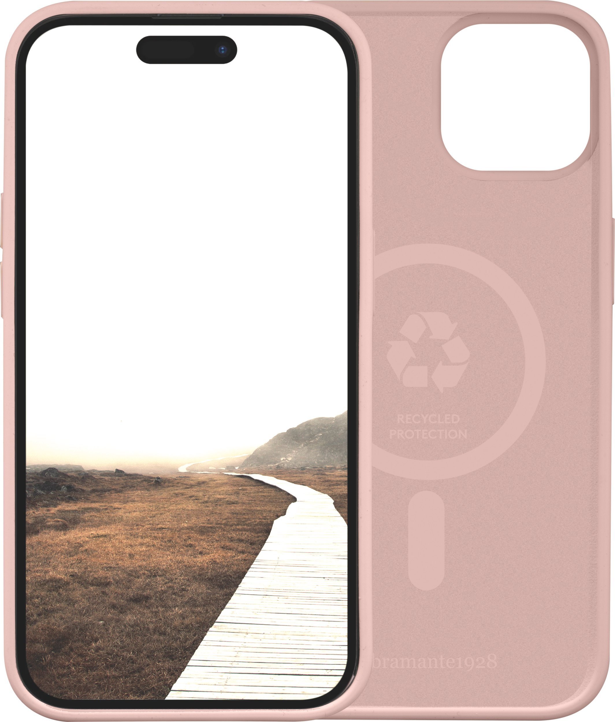 D Bramante dbramante1928 Monaco - Hintere Abdeckung fur Mobiltelefon - MagSafe-Kompatibilitat - Kunststoff, Silikon - rosa sandfarben - fur Apple iPhone 15 Plus MO67PISA1848