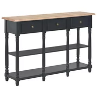 Konsole i sekretarzyki - vidaXL Stolik konsolowy, czarny, 120x30x76 cm, MDF - miniaturka - grafika 1